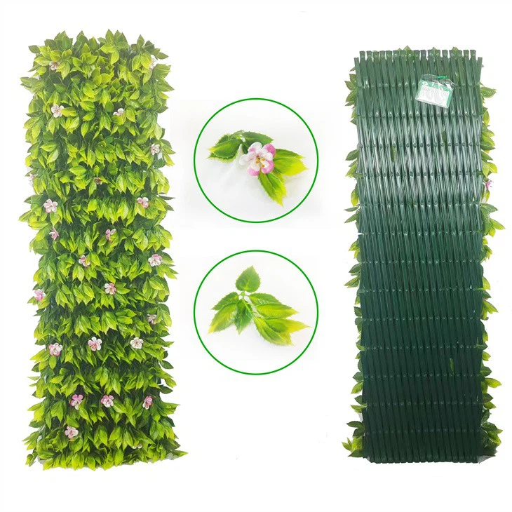 Outdoor and indoor use of artificial Leaf pvc trellis for garden building (2)